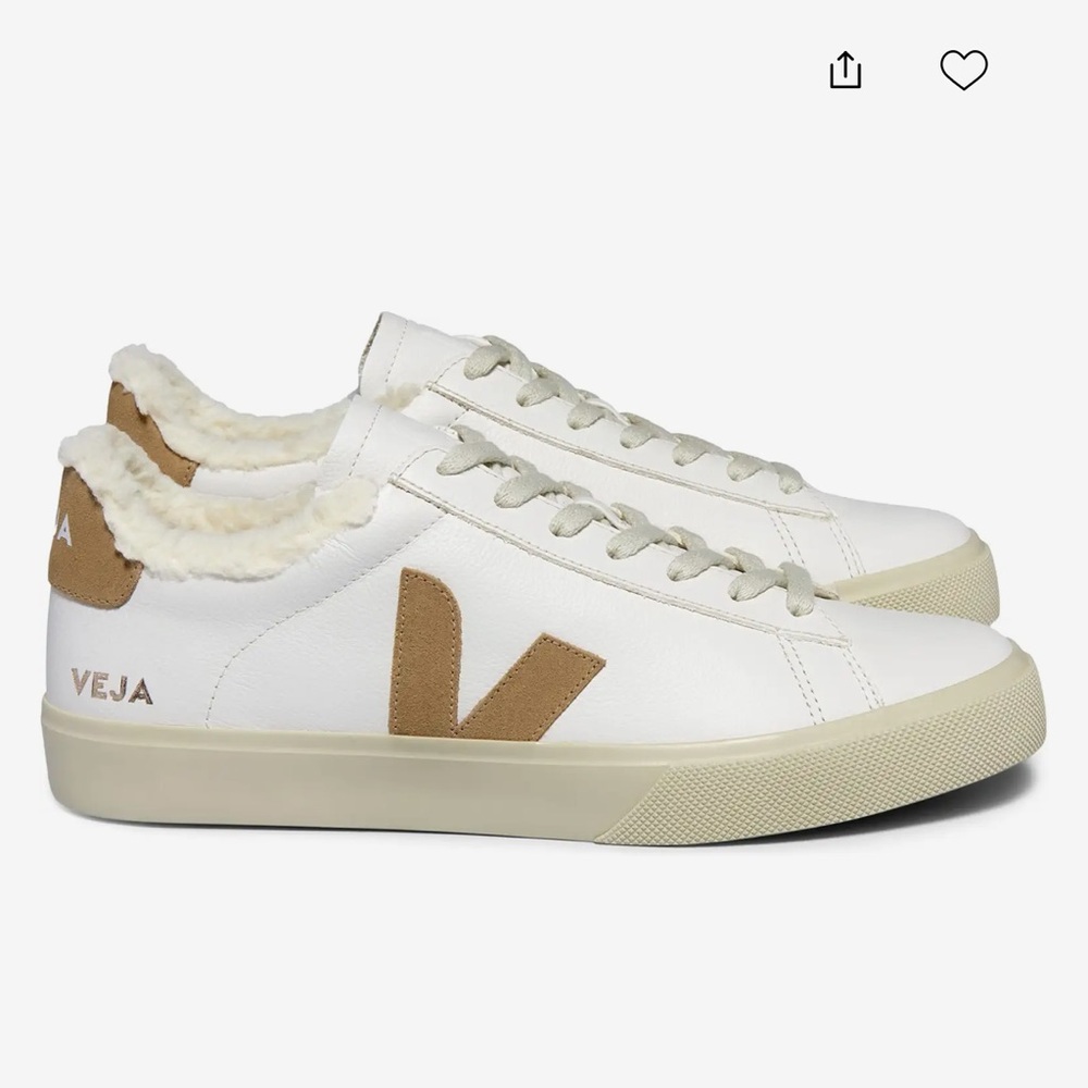 Veja Women's White Campo Winter Leather Sneakers size 41
